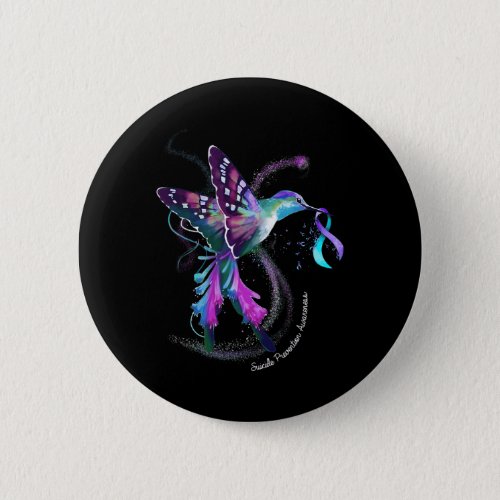 Purple Blue Ribbon Suicide Prevention Awareness  Button