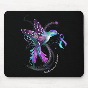 Purple Blue Ribbon Suicide Prevention Awareness  Mouse Pad
