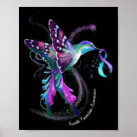Purple Blue Ribbon Suicide Prevention Awareness