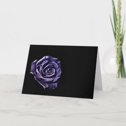 Purple  blue rose Valentine card