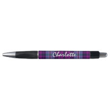 Purple Blue Scottish Tartan Plaid Personalized