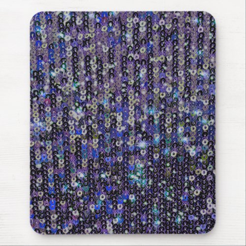 Purple blue sequins  sparkle pattern   mouse pad