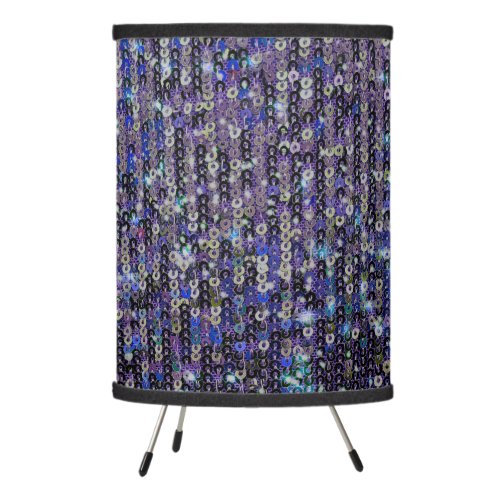 Purple blue sequins  sparkle pattern     tripod lamp
