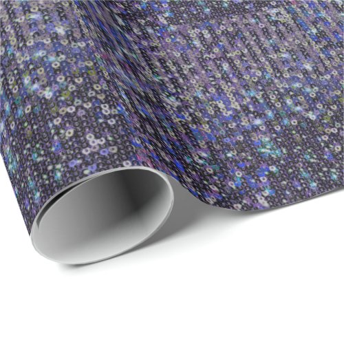 Purple blue sequins  sparkle pattern   wrapping paper