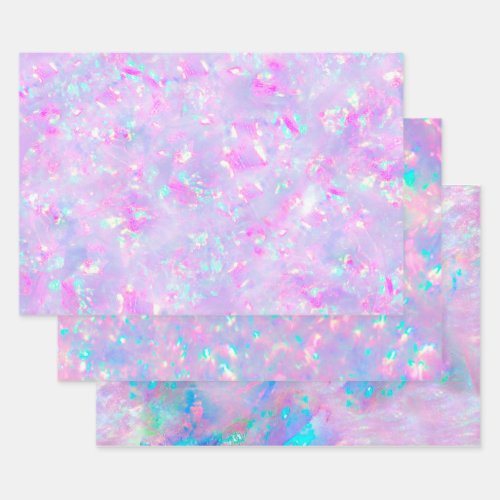 purple blue shades opal gemstones wrapping paper sheets
