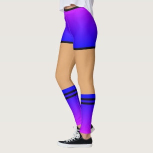 Purple Blue Shorts Leggings Socks Black Stripes