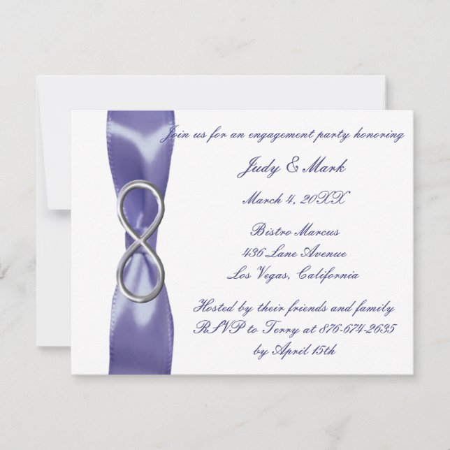 Purple Blue Silver Infinity Engagement Party (Front)