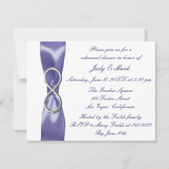 Purple Blue Silver Infinity Rehearsal Dinner (Front)