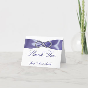 Purple Blue Silver Infinity Thank You Card