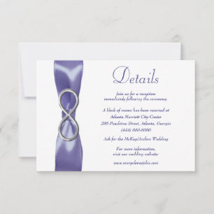 Purple Blue Silver Infinity Wedding Details Card