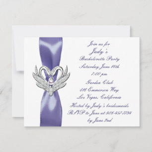 Purple Blue Silver Swans Bachelorette Party Invite