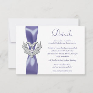 Purple Blue Silver Swans Details Enclosure Card