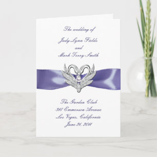 Purple Blue Silver Swans Program Card