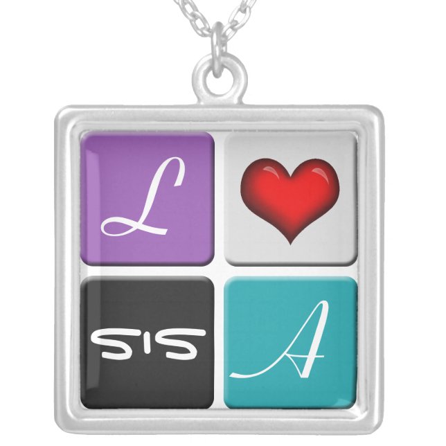 Purple & Blue SIS Sisters Necklace (Front)