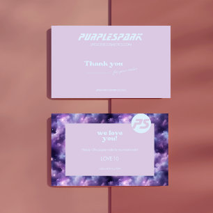 Purple Blue Small Business Thank You Card