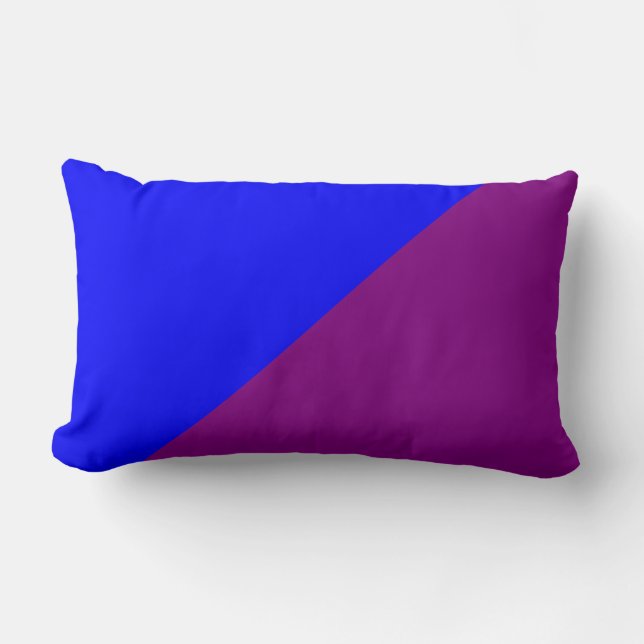 Purple & Blue Solid Color Background Lumbar Pillow (Front)