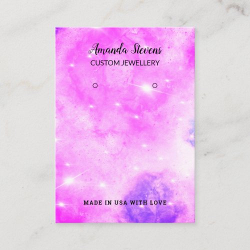 Purple Blue Sparkle Chic Earring Display Business Card