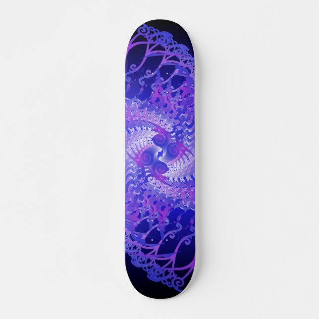Purple & Blue Spirals: Skateboard Deck (Front)