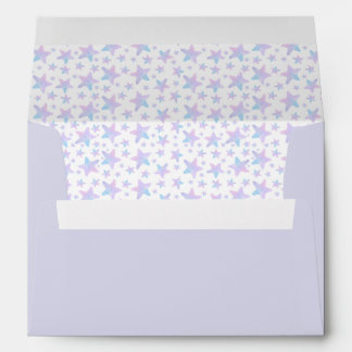 Purple Blue stars Princess Themed Birthday Party Envelope