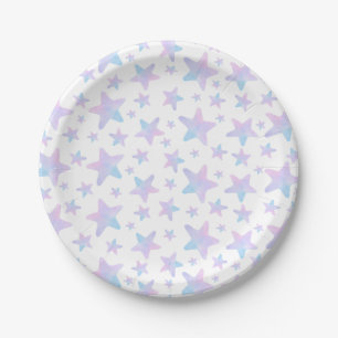 Purple Blue stars Princess Themed Birthday Party Paper Plates
