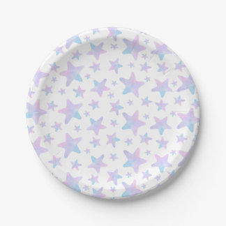 Purple Blue stars Princess Themed Birthday Party Paper Plates
