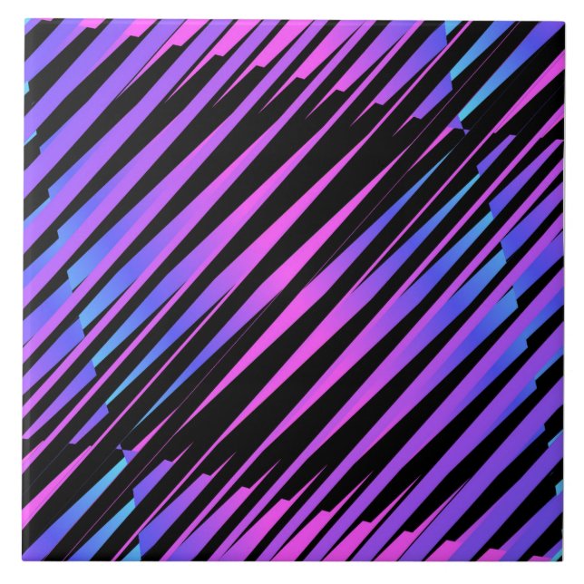 purple blue stripes abstract background pattern ceramic tile (Front)