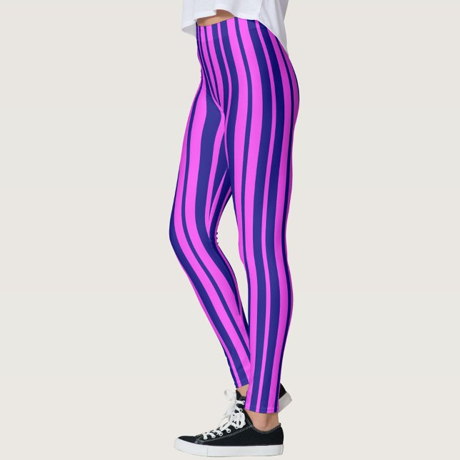 Purple Blue Stylish Stripes Pattern Design  Leggings (Creator Uploaded)