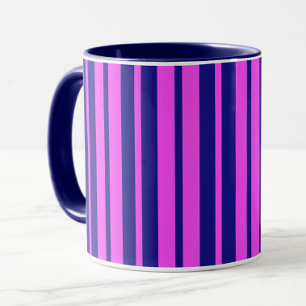 Purple Blue Stylish Stripes Pattern Design Mug