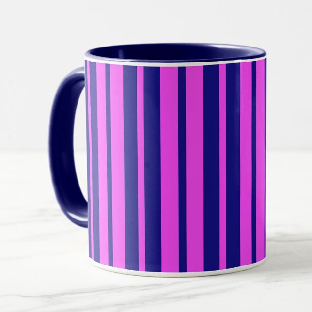 Purple Blue Stylish Stripes Pattern Design  Mug (Creator Uploaded)