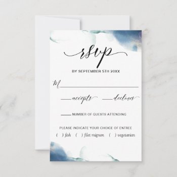 Purple, Blue, Teal Watercolor RSVP w/Meal Choices