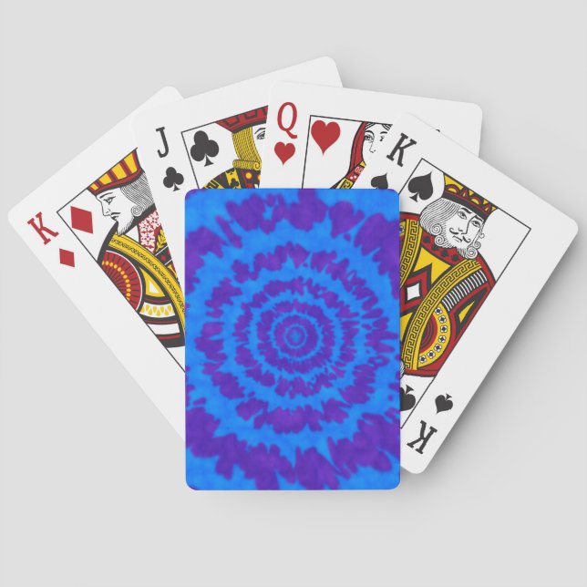 Purple & Blue Tie Dye Playing Cards (Back)
