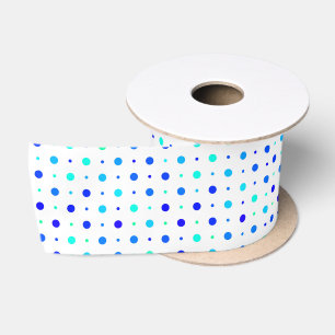purple blue turquoise dots satin ribbon