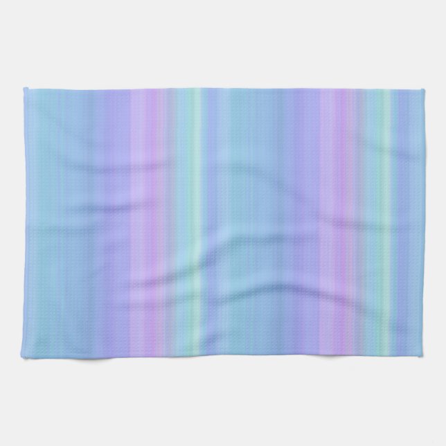 Purple Blue Turquoise Green Pastel Kitchen Towel (Horizontal)