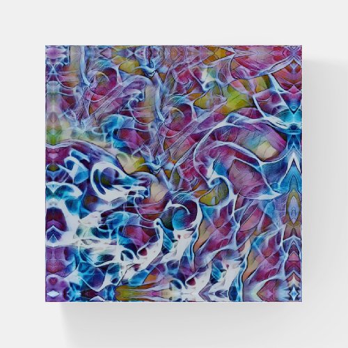 Purple Blue Vibrant Abstract Paperweight