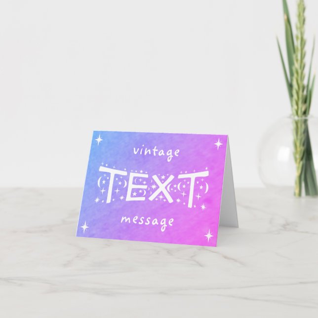 Purple Blue Vintage Text Message Card (Front)