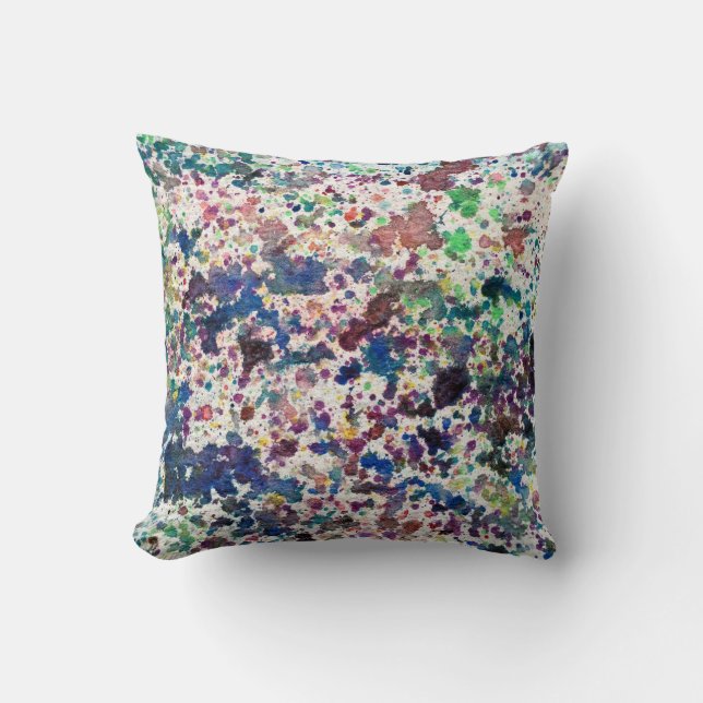 Purple Blue Watercolor Background Texture Design Throw Pillow (Front)