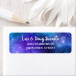 Purple Blue Watercolor Galaxy Return Address Label<br><div class="desc">Create your own unique cool galaxy return address labels for envelopes on this easy modern DIY template. The elegant purple and blue watercolor design can fit into many galaxy themed parties, including a under the stars birthday party, sweet 16, bar bat mitzvah, wedding, celestial baby shower and more... The universe...</div>