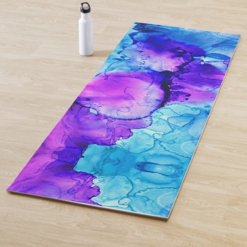 Purple  Blue Watercolor Gradient Pattern Yoga Mat