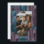 Purple blue watercolor photo Christmas holiday<br><div class="desc">Purple blue watercolor photo Christmas holiday card</div>