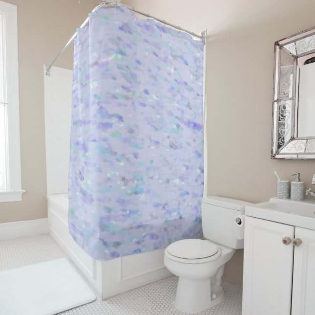 Purple Blue Watercolor Shower Curtain (In Situ)