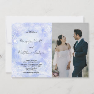 Purple Blue Wedding Invitations with photo