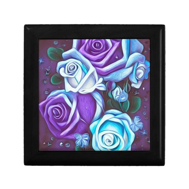 Purple & Blue Wedding Roses Gift Box (Front)