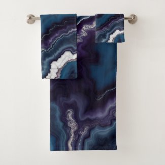Purple Blue White Agate Marble