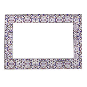 Purple Blue White Circles Pattern Magnetic Frame