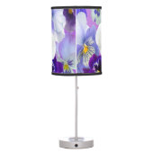 Purple Blue White Floral Pansy Flowers Table Lamp (Back)