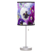 Purple Blue White Floral Pansy Flowers Table Lamp (Left)