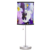 Purple Blue White Floral Pansy Flowers Table Lamp (Right)