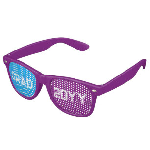 Purple Blue & White Grad 2016 Text Design Retro Sunglasses