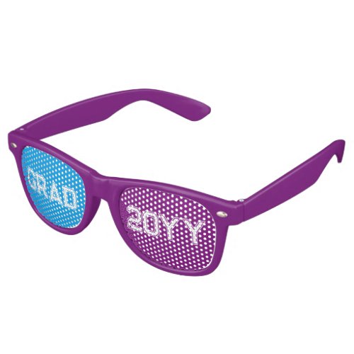 Purple Blue  White Grad 2016 Text Design Retro Sunglasses