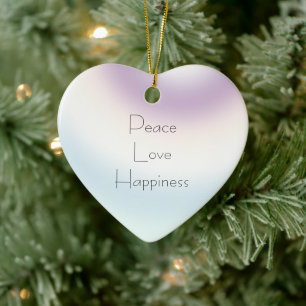 Purple Blue White Ombre Ceramic Ornament